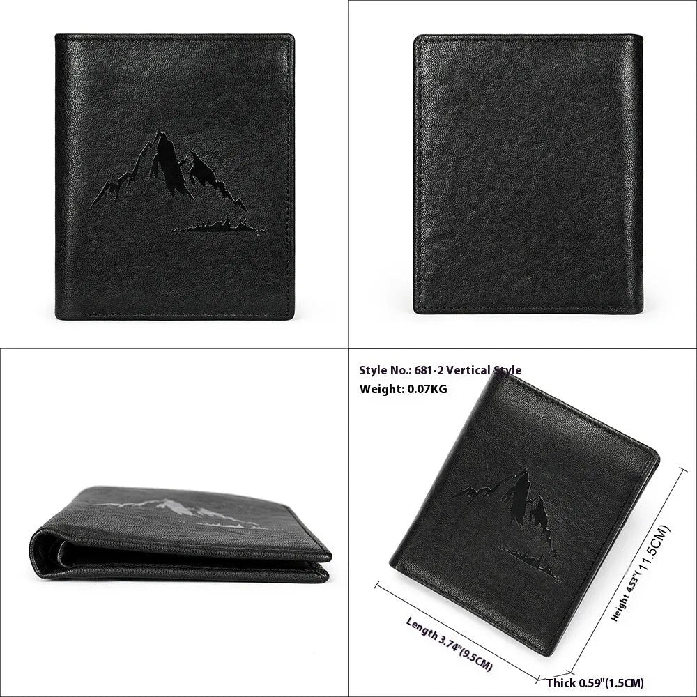 Business Men's Lightweight Genuine Leather Expandable Card Case Wallet