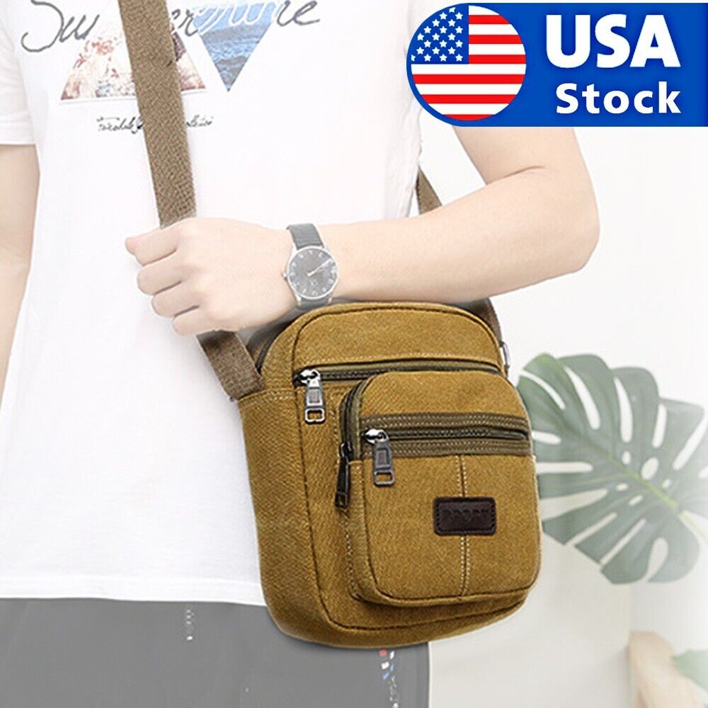 Men's Retro Canvas Crossbody Messenger Bag – Casual Shoulder Satchel for Travel, Work & Daily Use