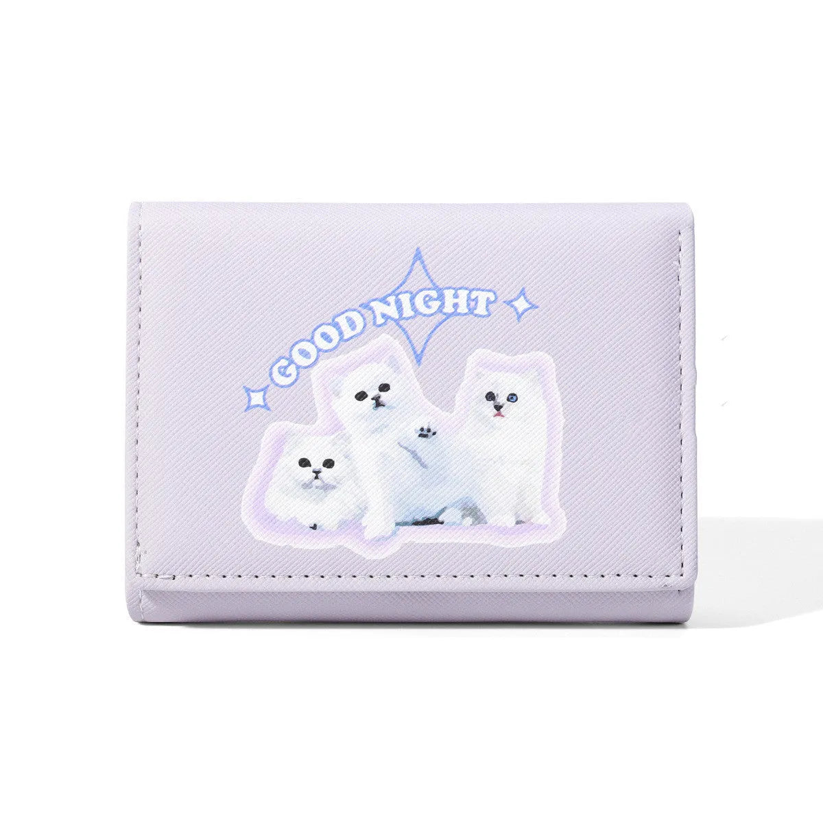 Cute Ladies Card Holder Fashion Cross Pattern Three Fold Animal Print Wallet in Multiple Colors