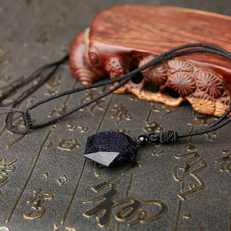 Obsidian Pendant Six Pointed Star Sweater Chain for Fashion Women