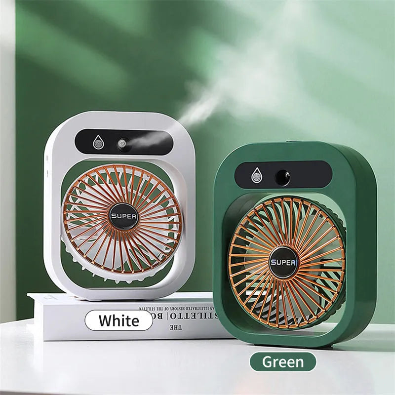 Air Conditioning Fan For Desk USB Rechargeable Misting Fan Air Cooler Portable Spray Fan With 3 Wind Speeds And Humidifier