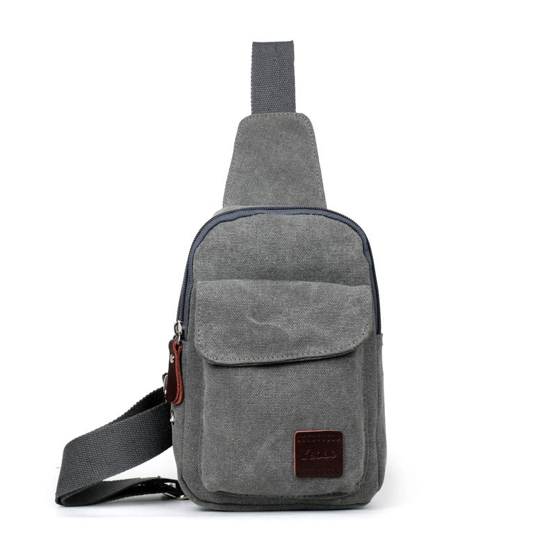 Men's Chest Small Backpack Casual Waist Bag – Canvas Mini Crossbody Bag with Camera Pocket