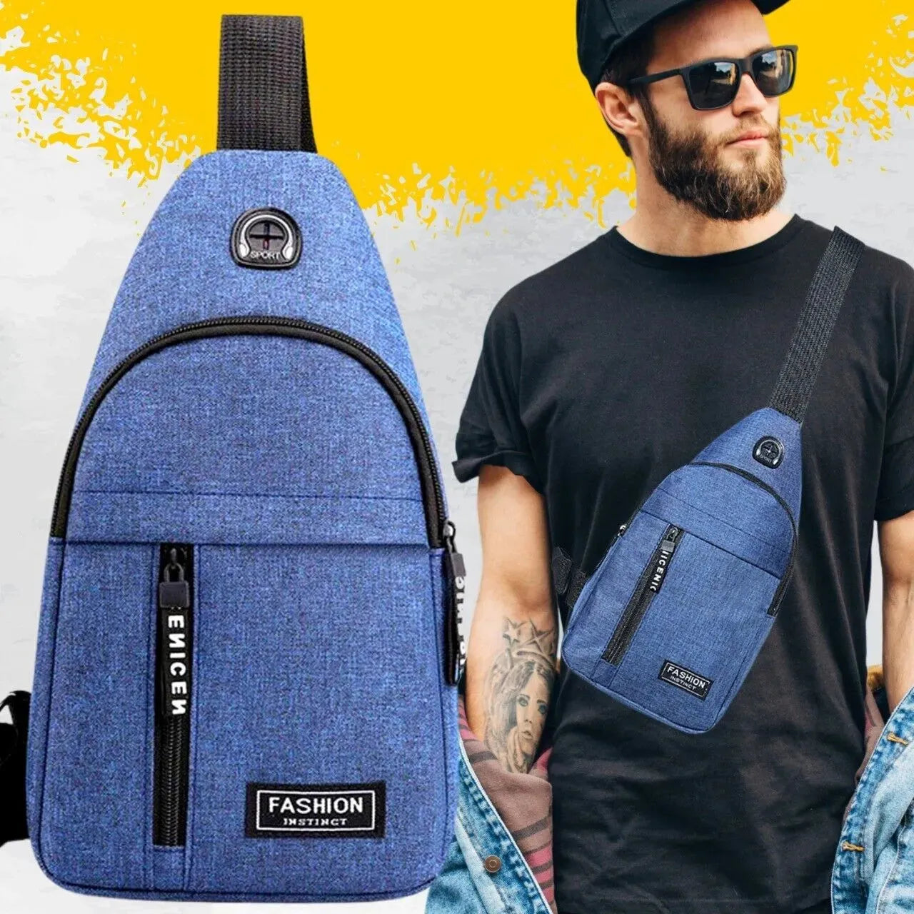Men and Women Nylon Sling Bag Lightweight Crossbody Shoulder Backpack for Sports Travel and Daily Use
