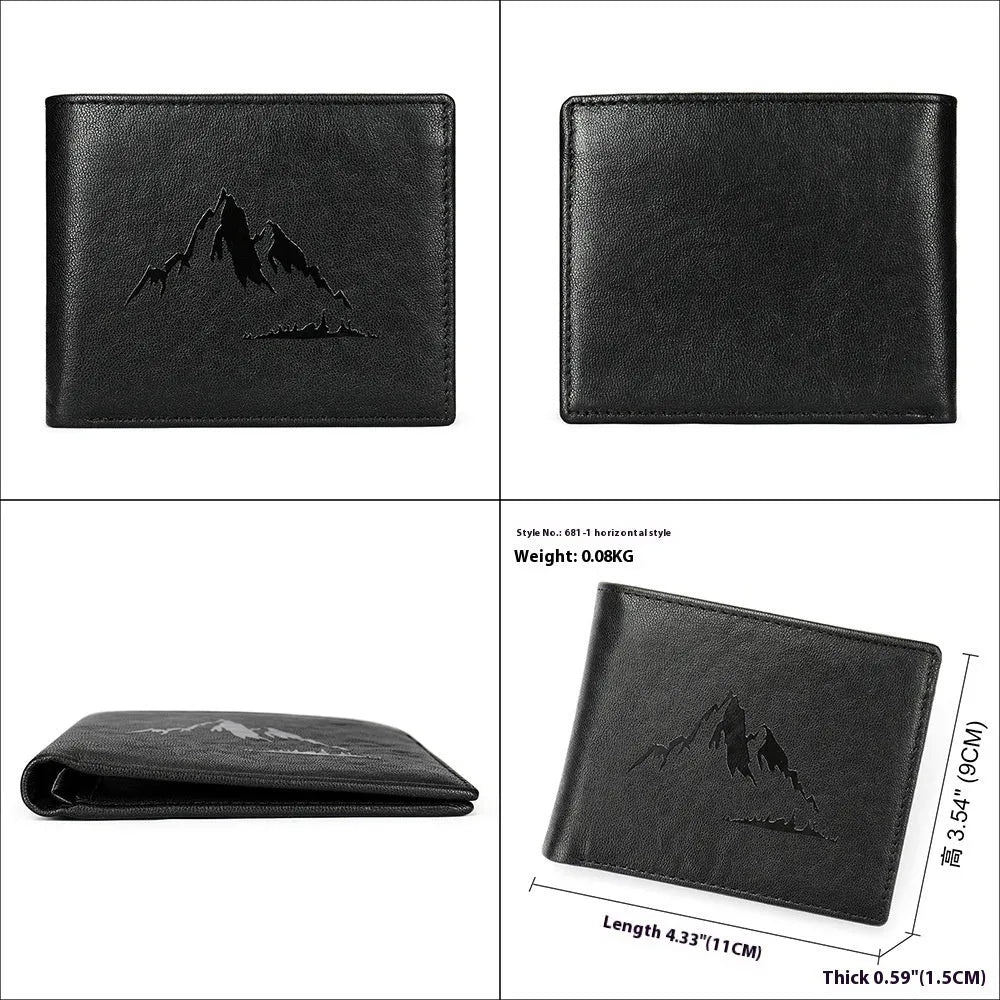 Business Men's Lightweight Genuine Leather Expandable Card Case Wallet