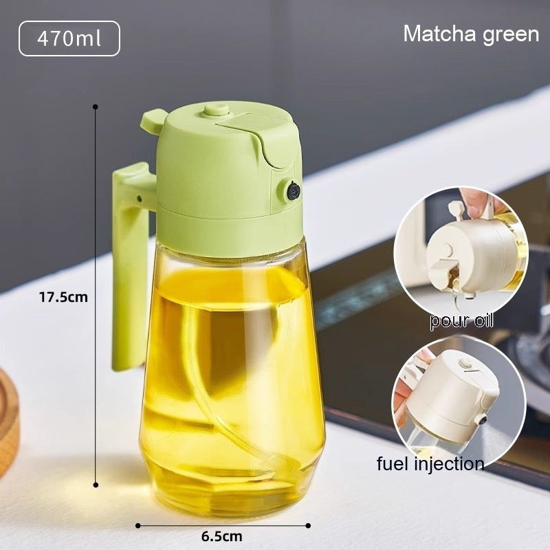 470ML Olive Oil Sprayer Dispenser For Cooking BBQ,2 In 1 Glass Oil Vinegar Soy Sauce Spray,Kitchen Oil Bottle For Air Fryer