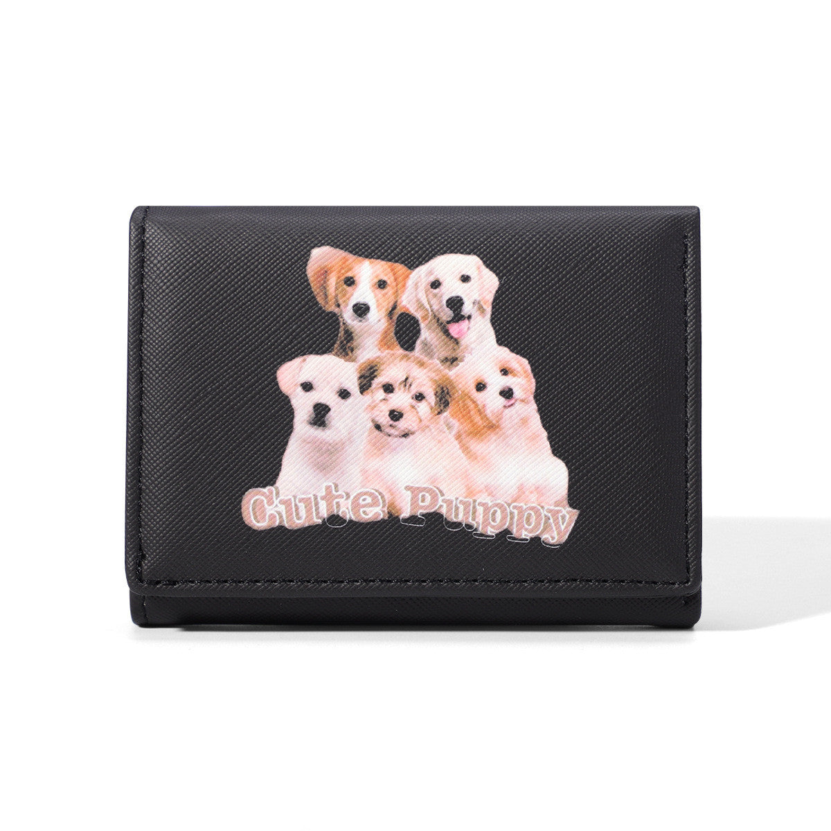 Cute Ladies Card Holder Fashion Cross Pattern Three Fold