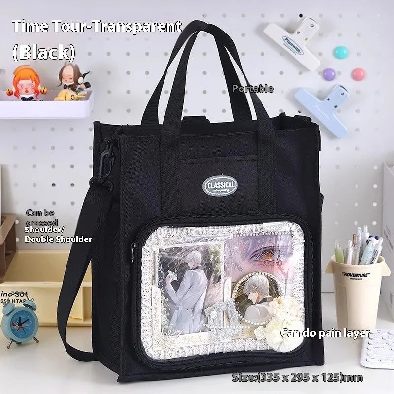 Remedial Bag For Students Carrying Books Transparent Anime Design Time And Space Traveler