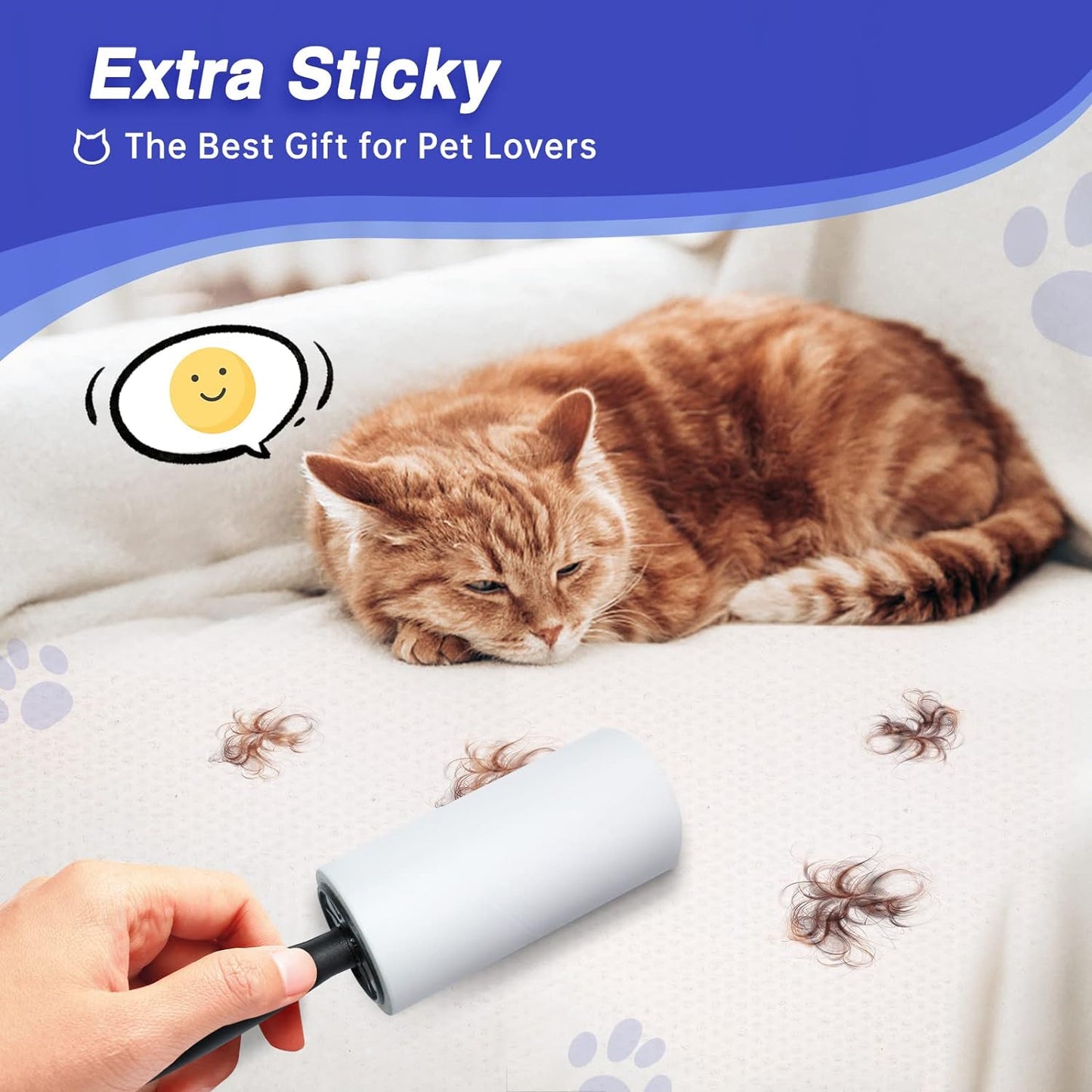 Lint Rollers For Pet Hair Extra Sticky 540 Sheets With 6 Refills Portable Lint Remover Brush With 2 Upgrade Handles