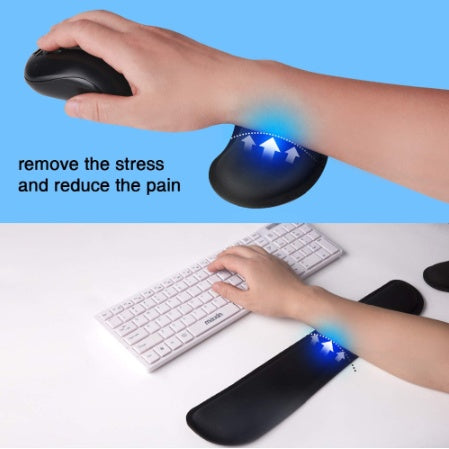 rip Silky Gel Memory Foam Wrist Rest for Computer Keyboard, Mouse, Ergonomic Design for Typing Pain Relief, Desk Pads Support Hand and Arm, Mousepad
