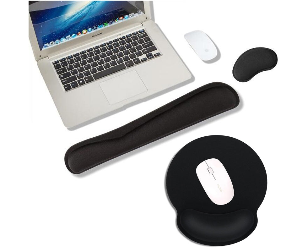 rip Silky Gel Memory Foam Wrist Rest for Computer Keyboard, Mouse, Ergonomic Design for Typing Pain Relief, Desk Pads Support Hand and Arm, Mousepad