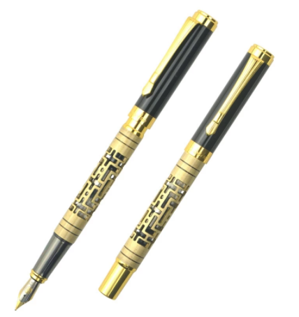 Luxury Metal Fountain Pen, Fine Nib Fountain Pen Business Smooth Writing Pen with Ink Converter Gift Box Calligraphy Pens for Writing