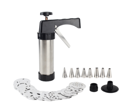 Biscuit Press Biscuit Machine Cookie Press Machine Stainless Steel Biscuit Extruder Press Cookie Gun Kit Set DIY Biscuit Maker Baking