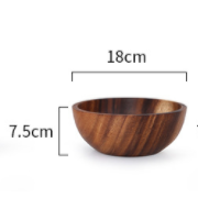 Acacia Wooden Bowls, Small Bowls,Round Wood Salad Bowl, Hand Carved Dip Tray for Serving Popcorn Pasta Candy Cereal Coconut Nuts