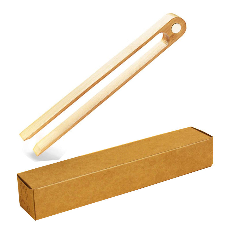 Boxed Bamboo Magnet Bread Clip Reusable Bamboo Toast Tongs Magnetic Wood Cooking Tong Ideal for Toaster 22cm