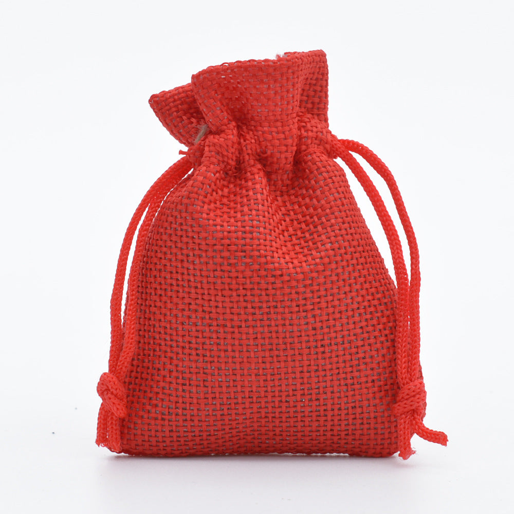Mini Drawstring Linen Jewelry Bag – Small Cloth Gift Packaging Bag for Weddings, Gifts & Commemorations