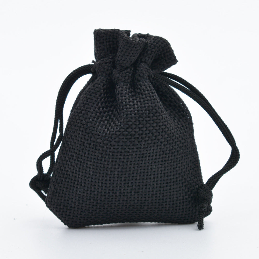 Mini Drawstring Linen Jewelry Bag – Small Cloth Gift Packaging Bag for Weddings, Gifts & Commemorations