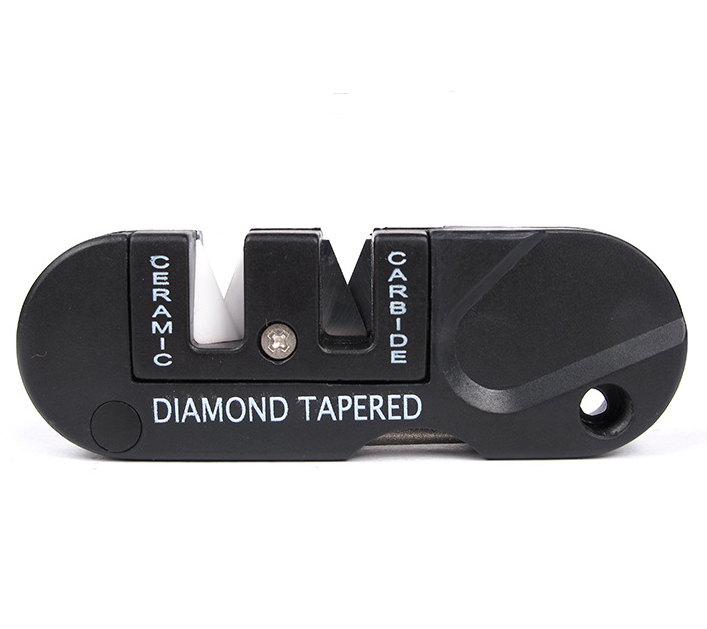 Camping Hiking Knife Sharpening Tools Knife Sharpener Preset Carbide & Ceramic Stone Sharpeners Fold-Out Diamond Coated Rod Outdoor Hunting