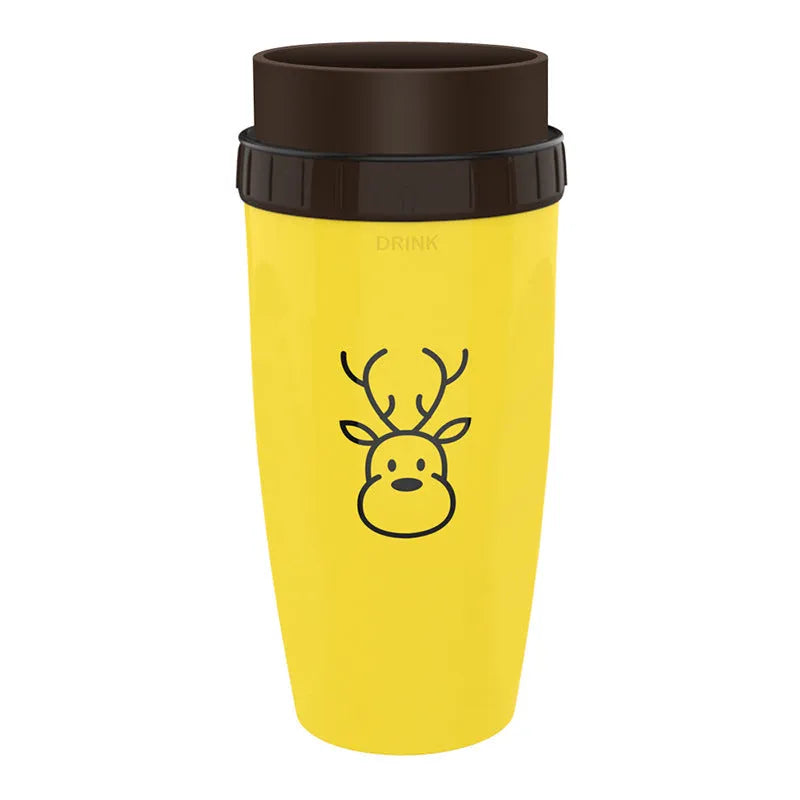 No Cover Twist Cup Travel Portable Double Insulation Tumbler With Straw For Children And Adults