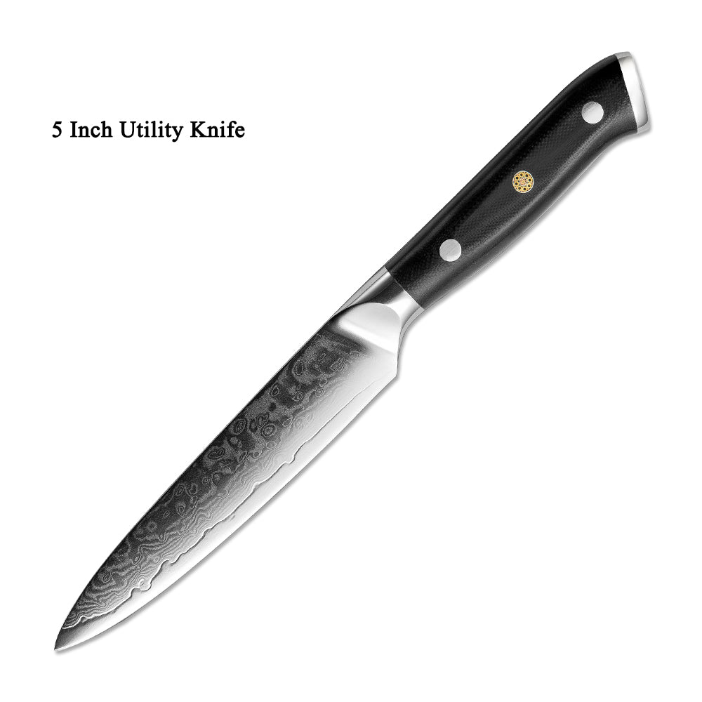 Japanese Damascus Steel Kitchen Knife 20cm Fruit Knife G10 Handle 67 Layer Blade