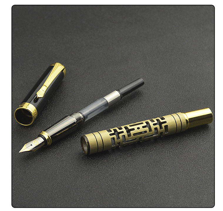 Luxury Metal Fountain Pen, Fine Nib Fountain Pen Business Smooth Writing Pen with Ink Converter Gift Box Calligraphy Pens for Writing