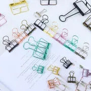 Medium Metal Wire Binder Clips Colorful Hollow Out Paper Organizers Office School Accessories