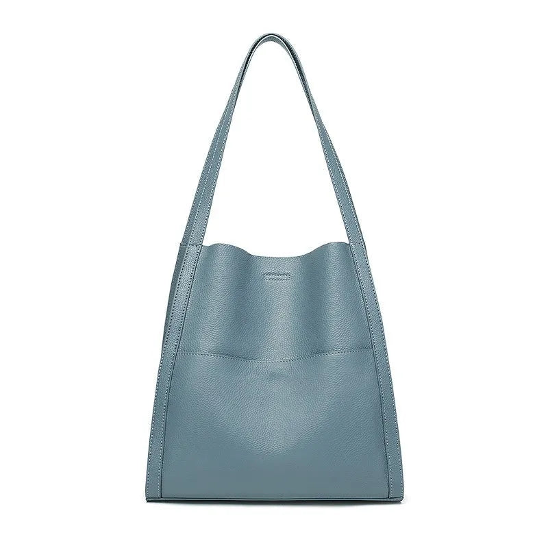 Travel Leather Bag Soft Genuine Cowhide Daily Use Square Vertical Model