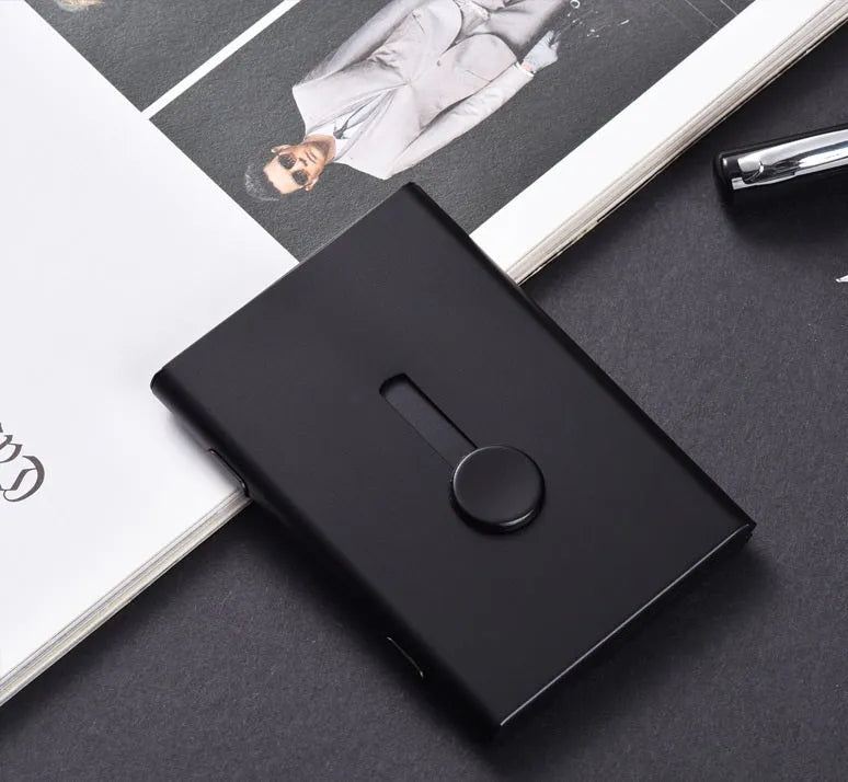 Business Card Holders Professional Thumb Drive Slide Out Case Stainless Steel ID Name Wallet Credit Card Holder for Men and Women