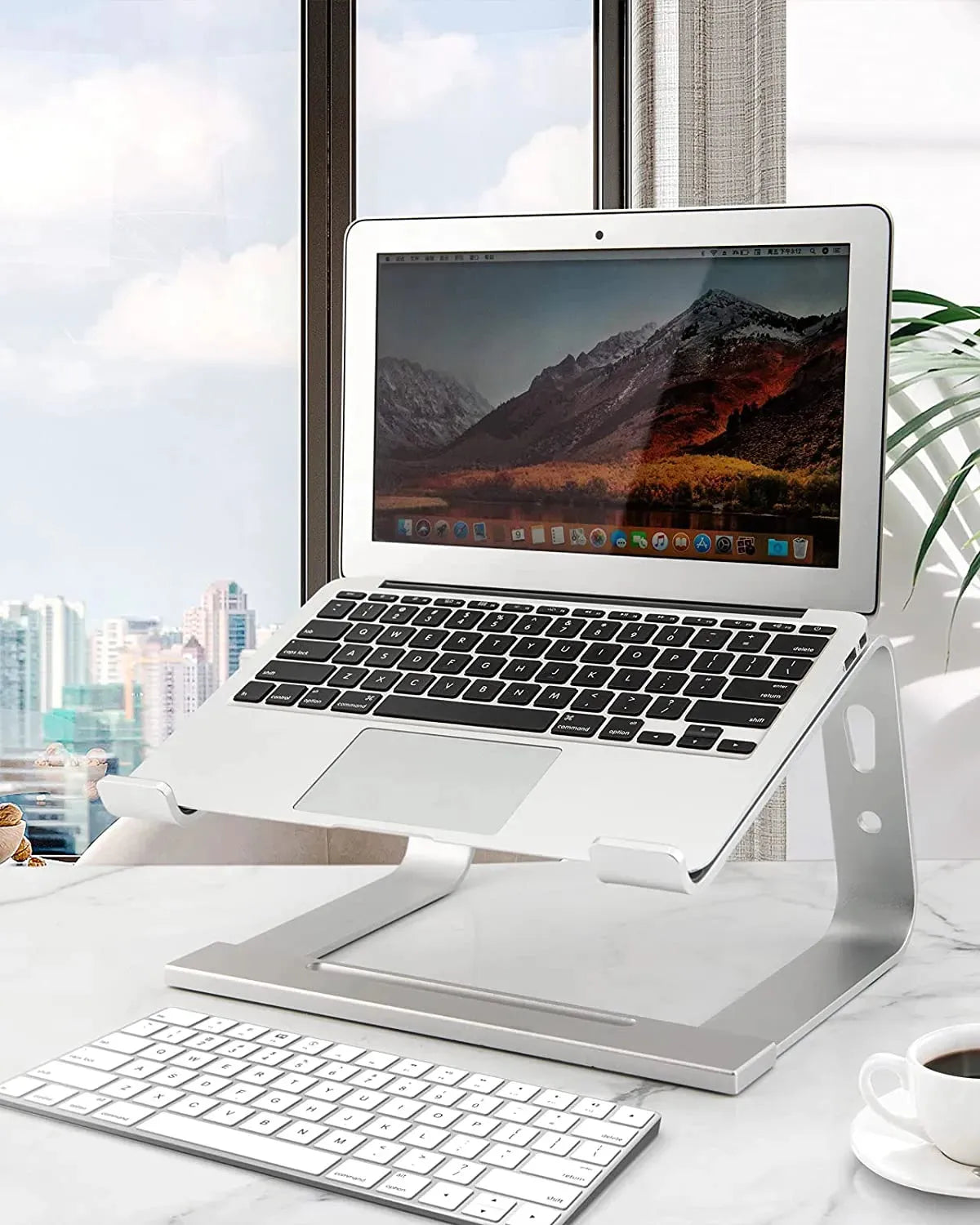 Laptop Stand Computer Stand for Laptop Aluminium Laptop Riser Ergonomic Laptop Holder Compatible with MacBook Air Pro Dell XPS More 10 to 17 Inch