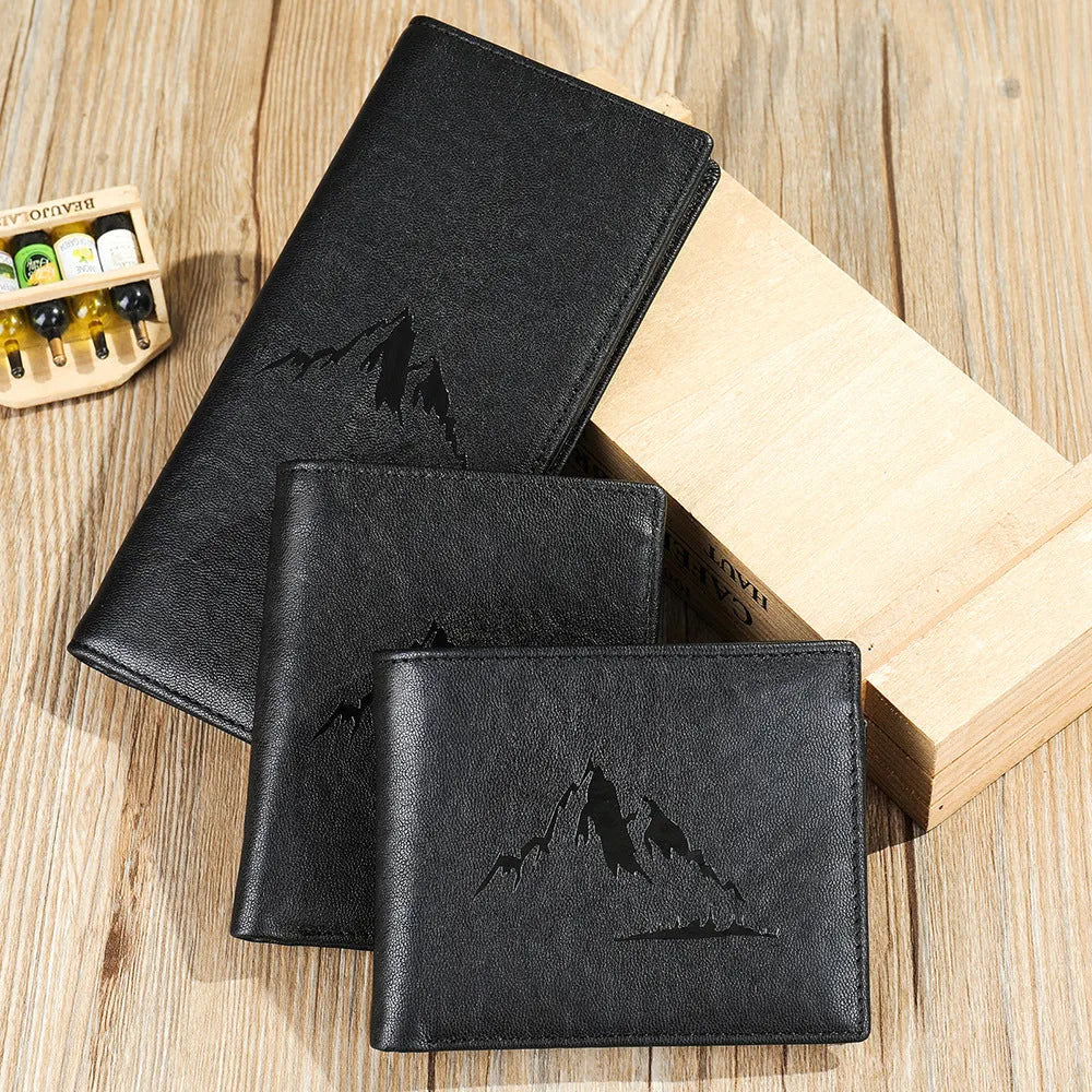 Business Men's Lightweight Genuine Leather Expandable Card Case Wallet