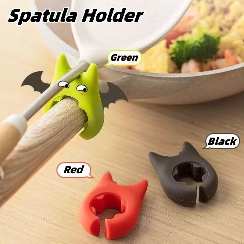 Multifunctional Silicone Spatula Holder Anti Overflow Spoon Holder Cooking Pot Anti Scalding Clip Kitchen Gadgets