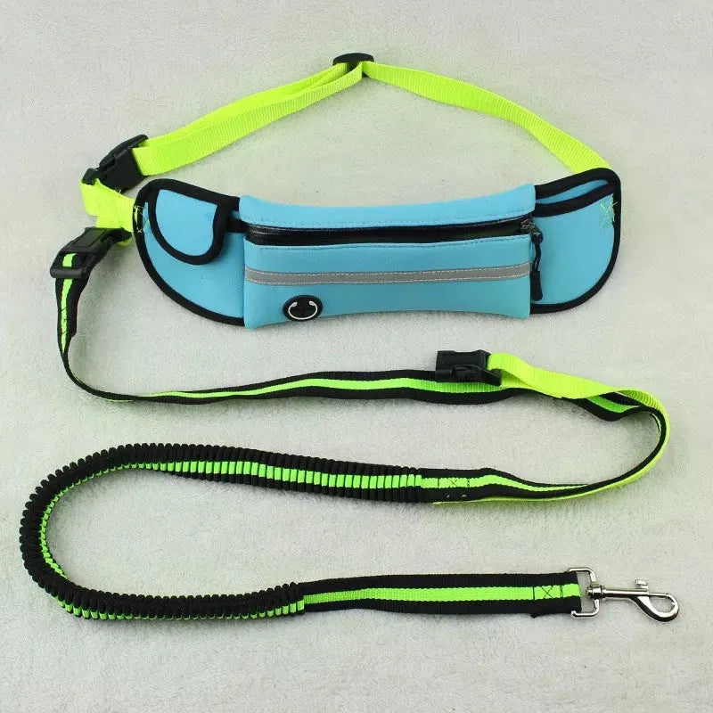 Pet Waist Bag with Sports Traction Rope Reflective Waterproof Design for Running