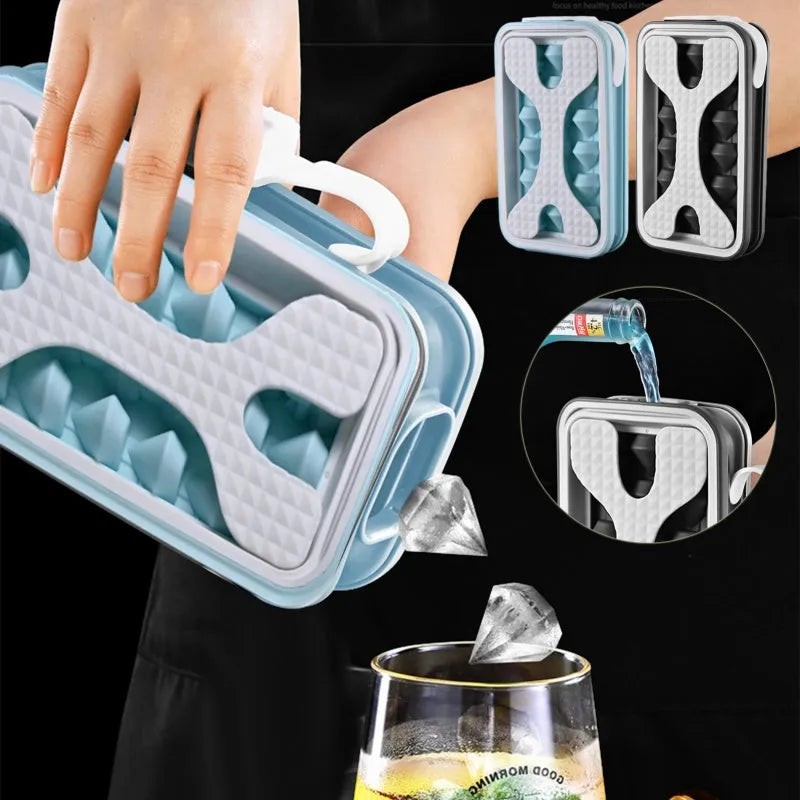 2 In 1 Portable Silicone Ice Ball Mold Water Bottle Ice Cube Maker Creative Summer Kitchen Gadget