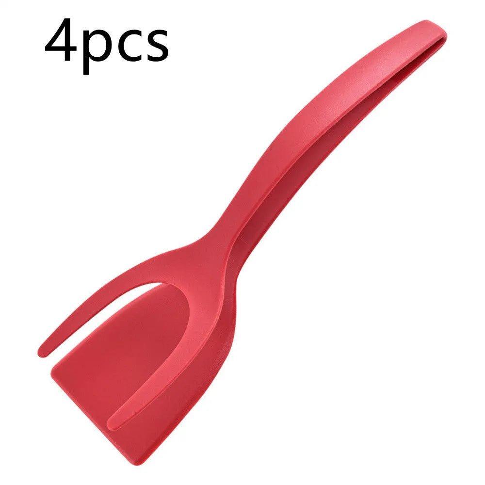 2 In 1 Grip And Flip Tongs Egg Spatula Tongs Clamp Pancake Fried Egg French Toast Omelet Kitchen Accessories