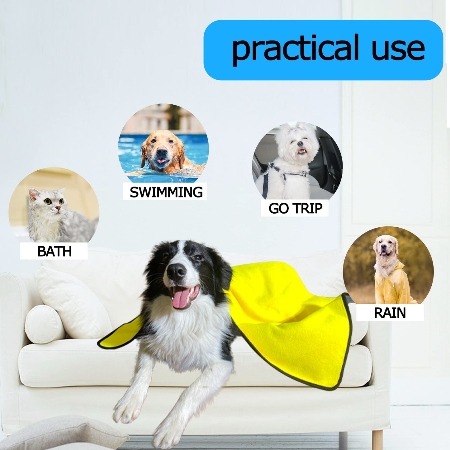 Dog Towels For Drying Dogs Drying Towel Dog Bath Towel, Quick-drying Pet Dog And Cat Towels Soft Fiber Towels Robe Super Absorbent Quick