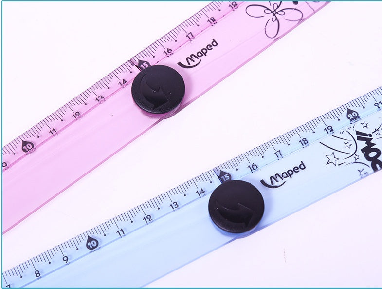 Folding Ruler 30cm Widened Rotary Ruler Folding Ruler Multi Acrylic Folding Ruler Angle Measurement Ruler Clear Flexible Black and White Rulers