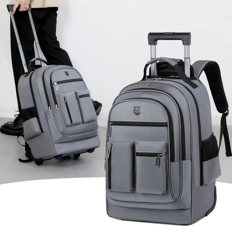 Trolley Backpack Ultra Light Large Capacity Single Directional Wheel Bag
