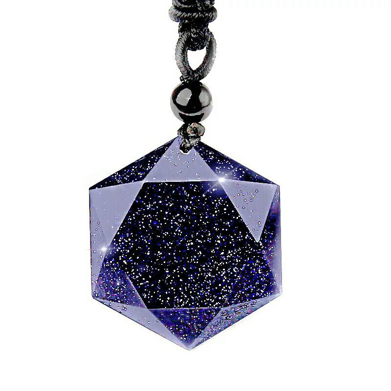 Obsidian Pendant Six Pointed Star Sweater Chain for Fashion Women