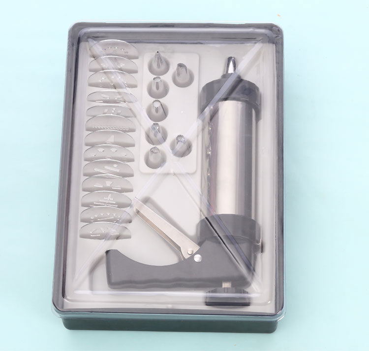 Biscuit Press Biscuit Machine Cookie Press Machine Stainless Steel Biscuit Extruder Press Cookie Gun Kit Set DIY Biscuit Maker Baking