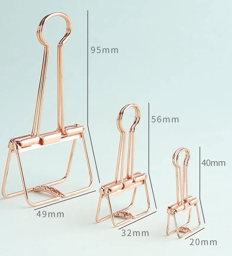 Medium Metal Wire Binder Clips Colorful Hollow Out Paper Organizers Office School Accessories