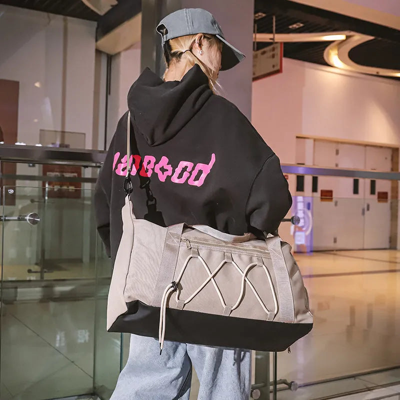 Large Capacity Denim Underarm Tote Bag Stylish and Practical for Leisure Travel