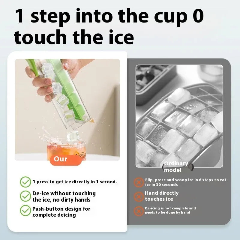 Ice Cube Mold Household Ice Maker Food Grade Press Ice Tray With Storage Box Kitchen Gadget