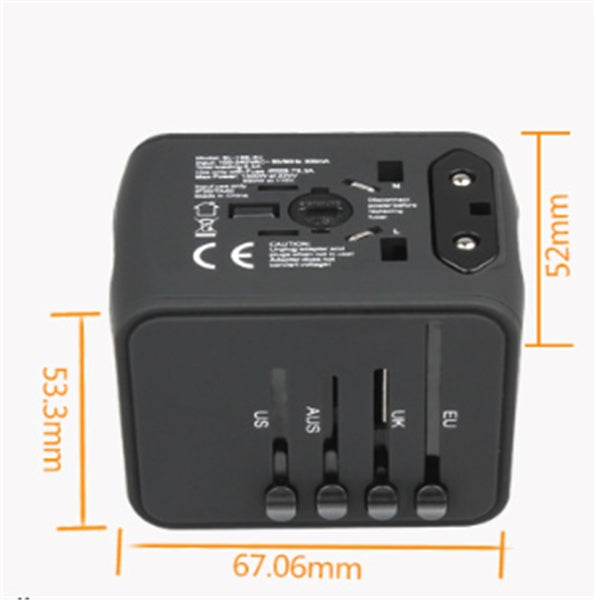 Universal Travel Adapter, International Power Adapter 5.6A 3 USB C 2 USB A Ports, Plug Adaptor Travel Worldwide, Travel Charger Outlet