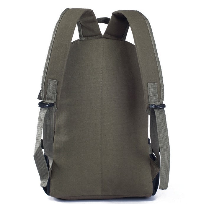Men's Canvas Backpack – Durable Zipper Student Bag for School & Daily Use