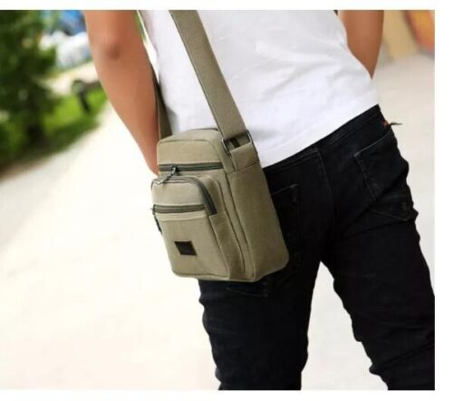 Men's Retro Vintage Canvas Crossbody Messenger Bag – Casual Shoulder Satchel for School, Work & Travel