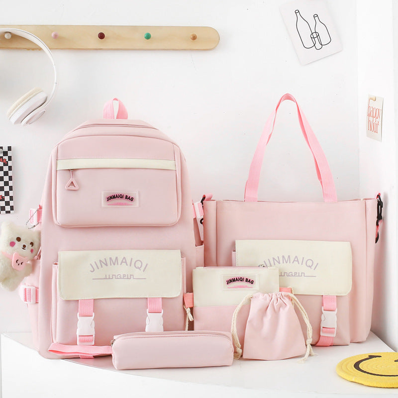 Five-Piece Backpack Large Capacity Set