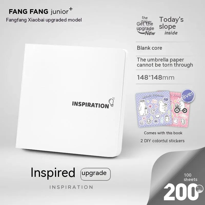 Square Paper Small White Note Girl Heart Diary with Stickers
