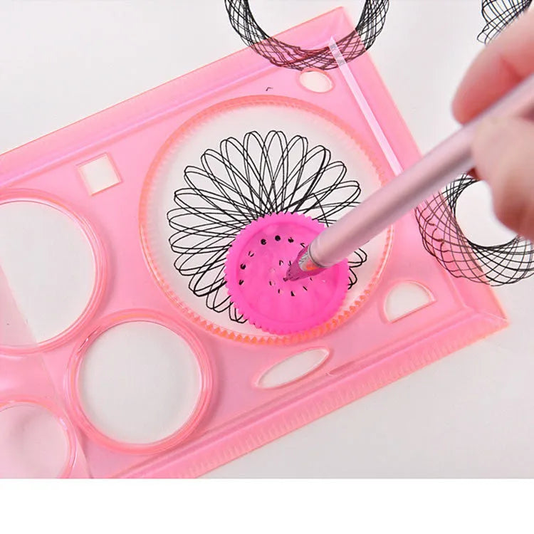 Hollow Wreath Template Set Plastic Drawing Stationery Ruler Set