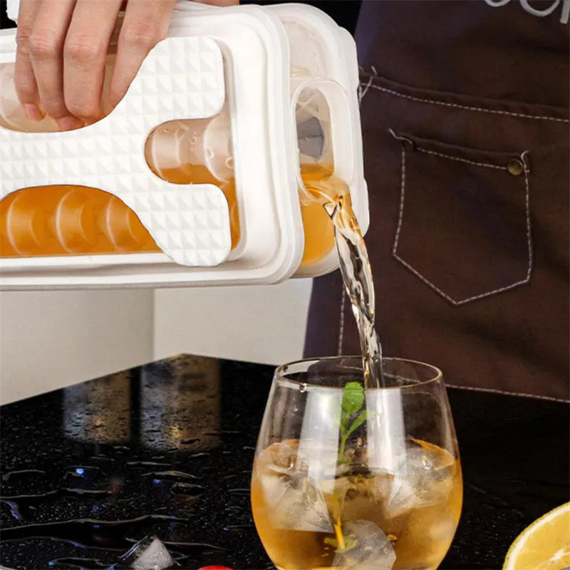2 In 1 Portable Silicone Ice Ball Mold Water Bottle Ice Cube Maker Creative Summer Kitchen Gadget