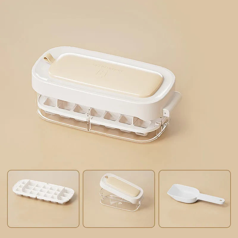 Ice Box High Capacity Ice Cube Tray Grid Food Grade Kitchen Gadget