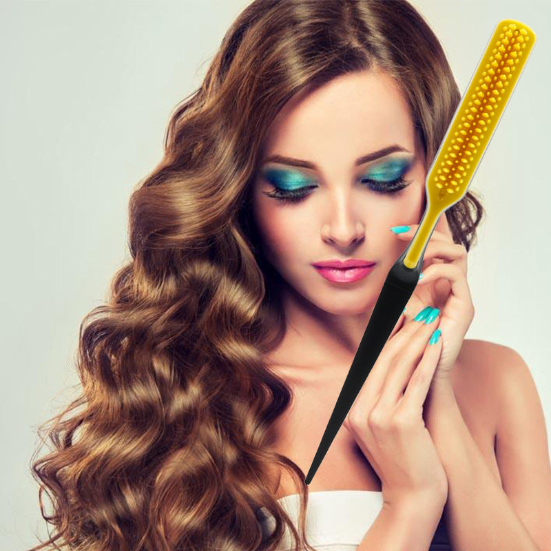 Brush Hair Curler, Air Feeling Fluffy Comb, 17 Comb Teeth Hair Fluffy Curling Roll Comb, Anti-Slip Curling Wand Hairstyling Comb